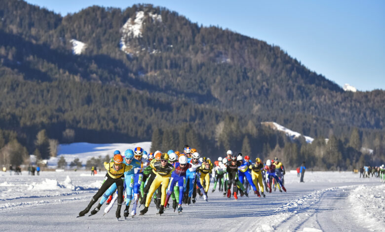 Eisschnelllaufen am Weissensee in Kärnten